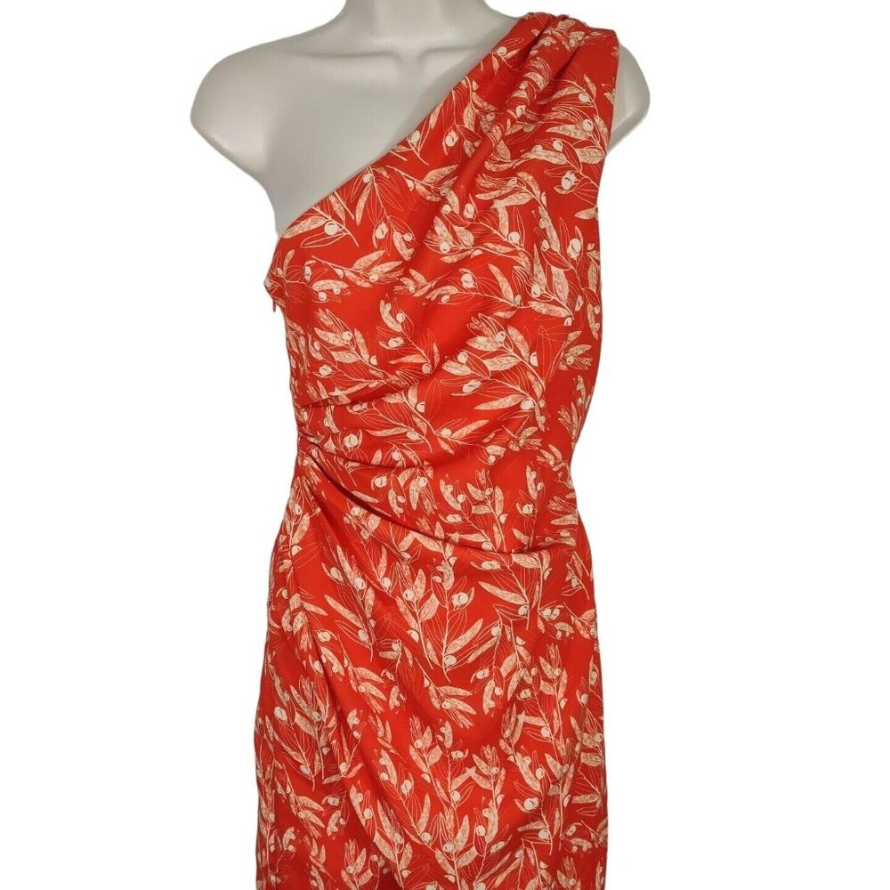 Alexia Admor Alessi Gown One Shoulder Dress Women Size 2 Orange Cocktail Party - Picture 3 of 10